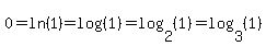 0+=+ln%281%29+=+log%28%281%29%29+=+log%282%2C+%281%29%29+=+log%283%2C+%281%29%29