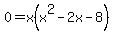 0+=+x%28x%5E2-2x-8%29