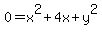 0+=+x%5E2%2B+4x+%2B+y%5E2