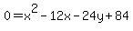 0+=+x%5E2-12x-24y%2B84