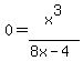 0+=+x%5E3%2F%288x-4%29