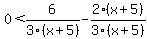 0++%3C+6%2F3%28x%2B5%29-2%28x%2B5%29%2F3%28x%2B5%29
