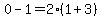 0-1=2%281%2B3%29
