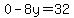 0-8y=32