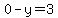 0-y=3