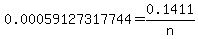 0.00059127317744+=+0.1411%2Fn