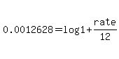 0.0012628=log%281%2Brate%2F12%29