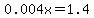 0.004x+=+1.4