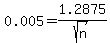 \"0.005+=+1.2875%2Fsqrt%28n%29\"