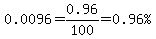 0.0096=0.96%2F100=%220.96%25%22