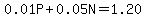 0.01P%2B0.05N=1.20