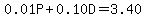 0.01P%2B0.10D=3.40