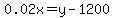 0.02x=y-1200