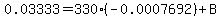 0.03333=330%28-0.0007692%29%2BB