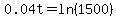 0.04t+=+ln%281500%29+