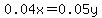 0.04x=0.05y