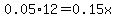 0.05%2A12=0.15x
