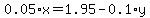 0.05%2Ax+=+1.95+-+0.1%2Ay