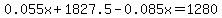 0.055x%2B1827.5-0.085x=1280