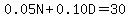 0.05N%2B0.10D=30