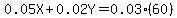 0.05X%2B0.02Y=0.03%2860%29