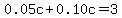 0.05c%2B0.10c=3.00