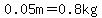 0.05m=0.8kg