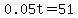 0.05t=51