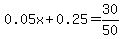0.05x%2B0.25=30%2F50
