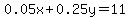 0.05x%2B0.25y=11