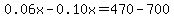 0.06x-0.10x=470-700