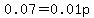 0.07=0.01p