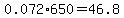 0.072%2A650=46.8