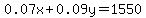 0.07x%2B0.09y=1550