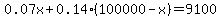 0.07x%2B0.14%28100000-x%29=9100