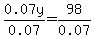 0.07y%2F0.07=98%2F0.07