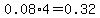 0.08%2A4=0.32
