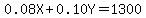 0.08X%2B0.10Y=1300