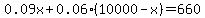 0.09x%2B0.06%2810000-x%29=660