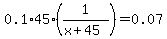 0.1%2A45%281%2F%28x%2B45%29%29=0.07