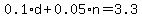 0.1%2Ad+%2B+0.05%2An+=+3.3