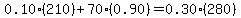 0.10%28210%29%2B70%280.90%29=0.30%28280%29