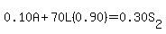 0.10A%2B70L%280.90%29=0.30S%5B2%5D