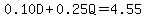 0.10D%2B0.25Q=4.55