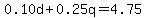 0.10d%2B0.25q=4.75