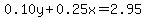 0.10y%2B0.25x=2.95