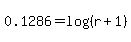 0.1286=log%28%28r%2B1%29%29
