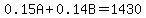 0.15A%2B0.14B=1430