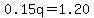0.15q=1.20