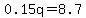 0.15q=8.7+